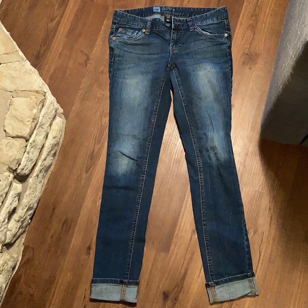 Dark faded wash skinny jeans